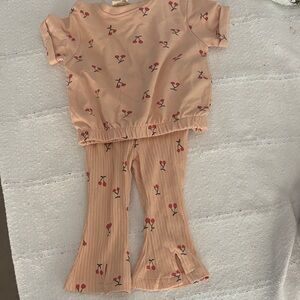 Pink Cherry Print Kids  Set Jessica Simpson